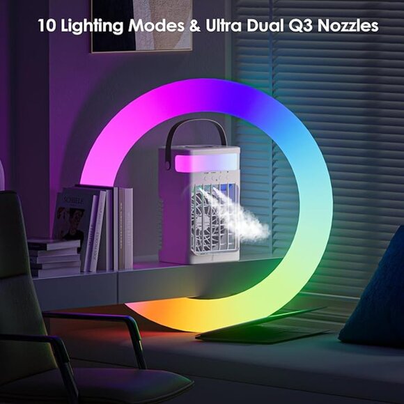 Portable Air Conditioner, Cooling Fan with 3 Speeds & 3 Modes, REMOTE/ NEW - Picture 4 of 6